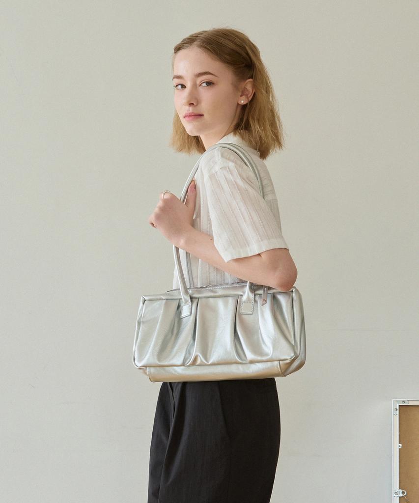 Drawfit Women Croissant Shoulder Bag [Silver]