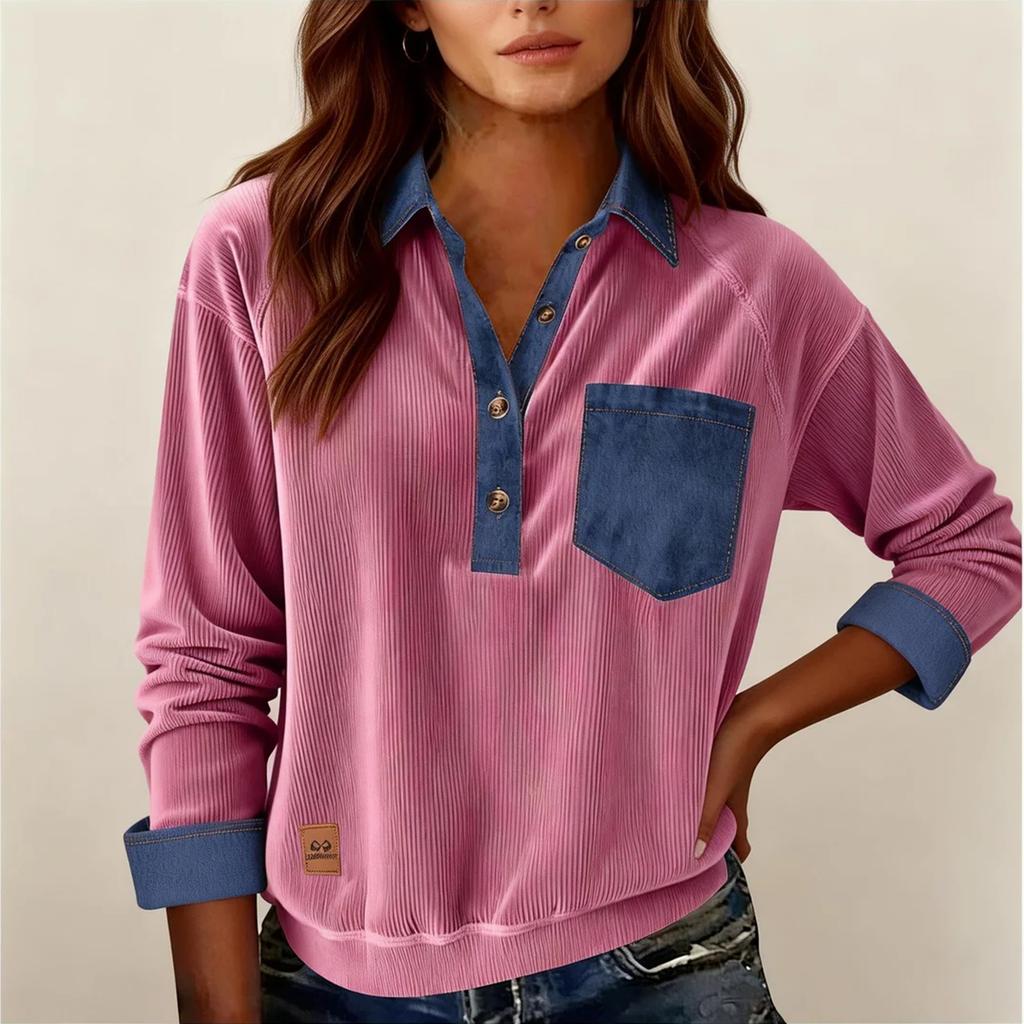 Women's Fashion -Color T-Shirt Casual Top