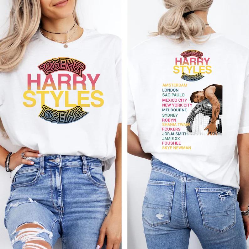 2026 Harry Styles Together Tour TShirt Unisex ONeck 100 Cotton Short Sleeve Y2k Oversized Tee Fans Gifts Concert Loose Tops