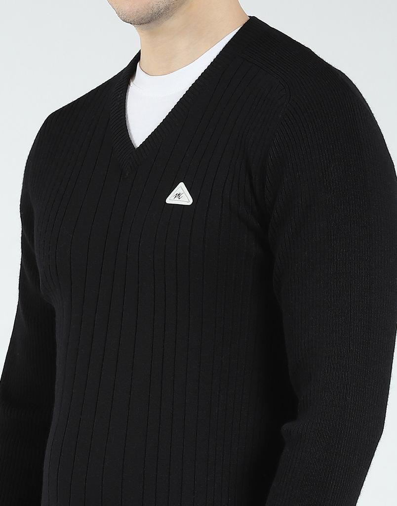 Monte Carlo Men's Wool Full Sleeves V Neck Sweater