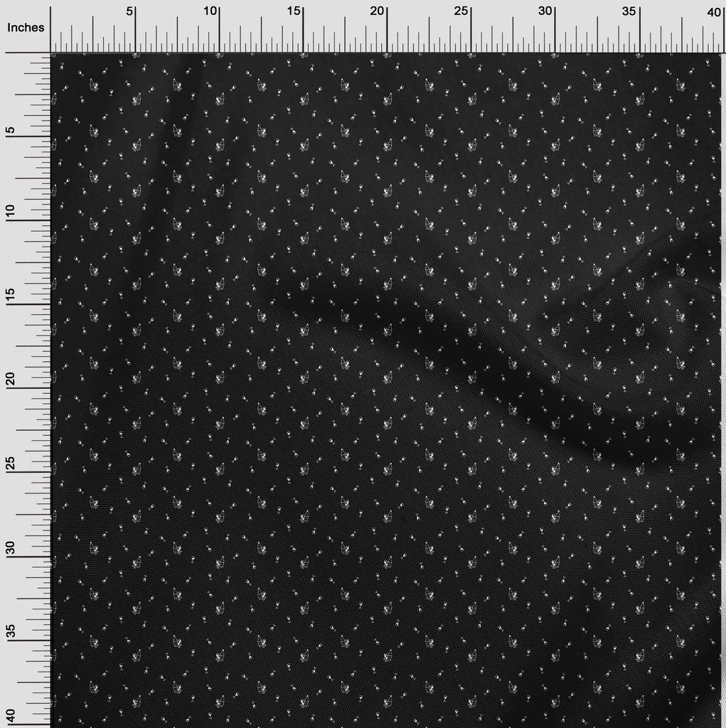 oneOone Cotton Flex Black Fabric Wine Dress Material Fabric Print Fabric By The Yard 40 Inch