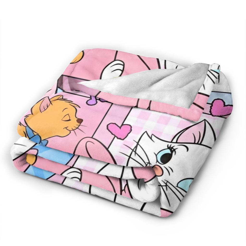 Aristocats Marie Cat Blankets Cartoon Flannel Funny Warm Throw Blankets for Bedspread  Winter,