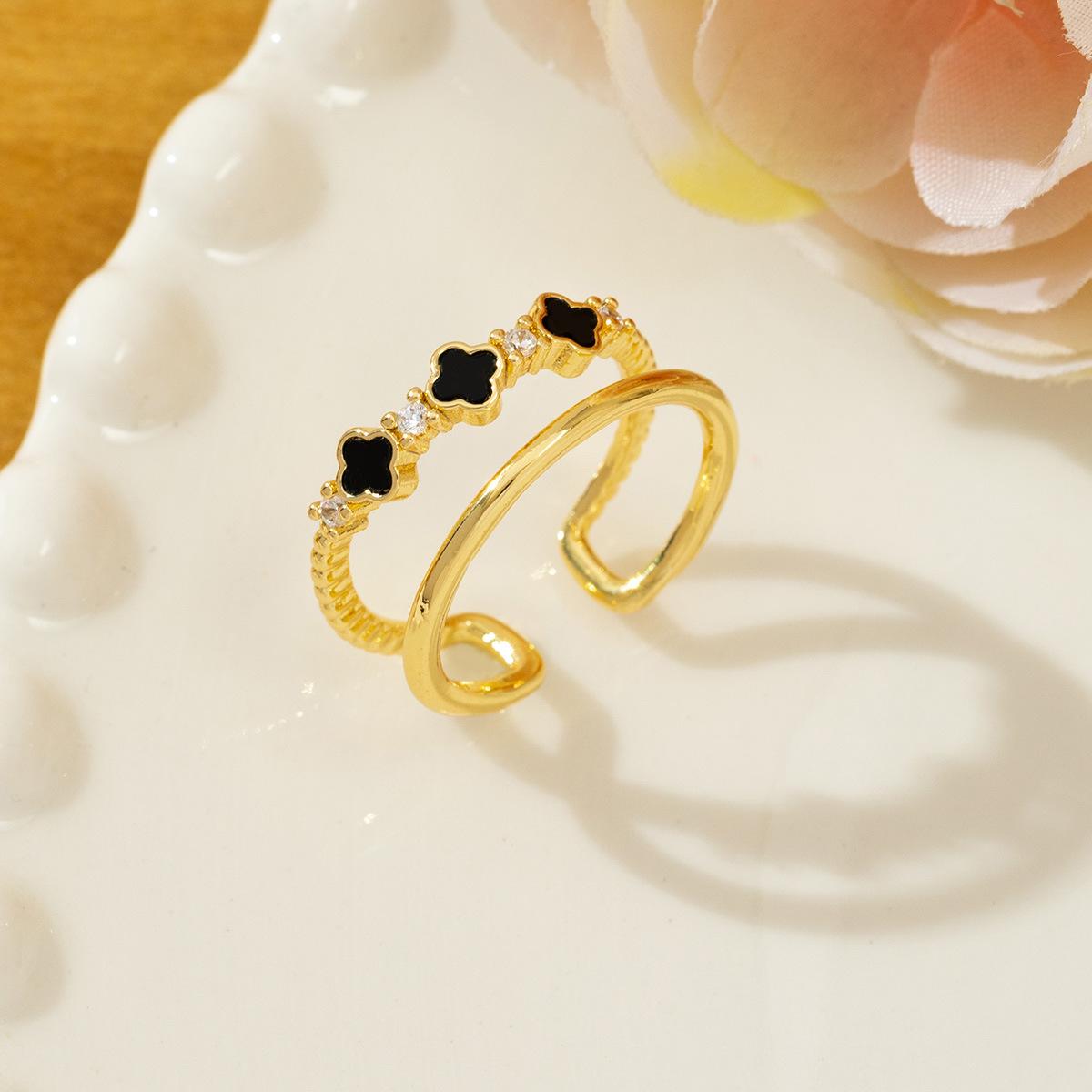 Trendy Four-leaf Clover Ring - A Heartfelt Choice for Women s Open Ring