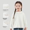 Girls' Cute Lace Trim Round Neck Long-Sleeve Top