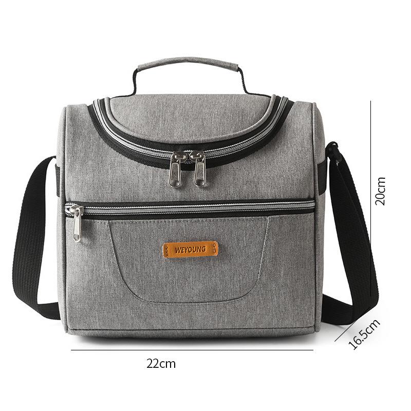 Oxford Cloth Insulated Lunch Bag - Large Capacity, Waterproof, Crossbody Bento Bag