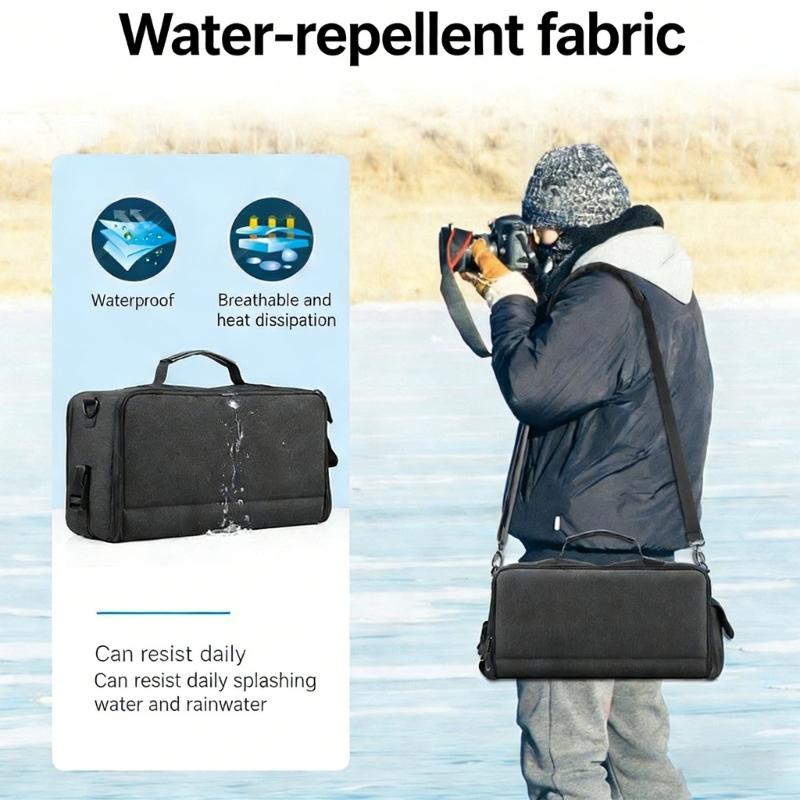 Waterproof Camera Bag With Padded Compartments And Adjustable Shoulder Strap For Cameras And Accessories