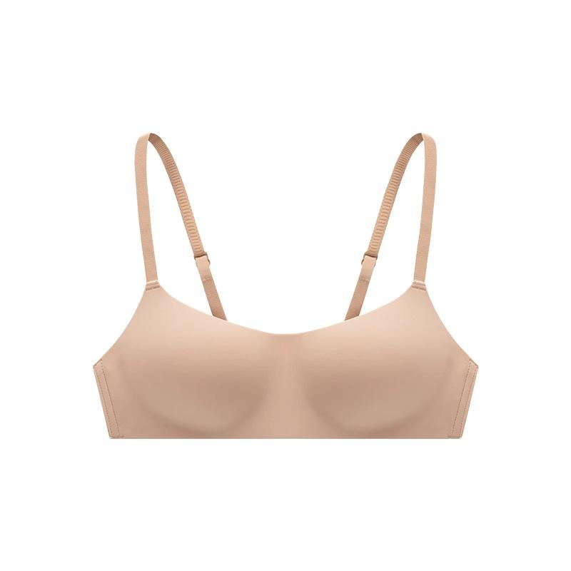 Women Beige Seamless Wireless Bra Comfortable Support Lingerie