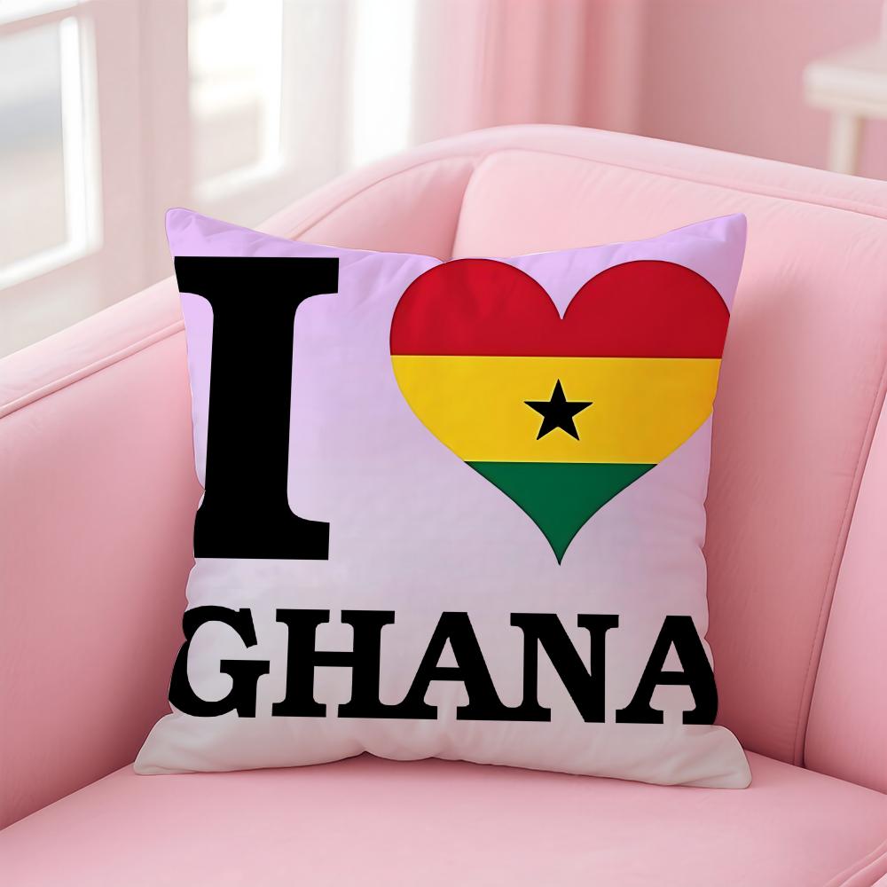 Ghana Gha Flag Cushion Cover Eco-Friendly Odorless Healthy Pillowcase Soft & Comfortable Kid-Safe No Filling