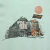 HANES 80s 90s Made In USA Old Railway Print Short Sleeve T-shirt Men's Used