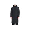Li Ning Side Split Warm Solid Color Long Hooded Cotton Coat Men Coats Black AFMT025-1