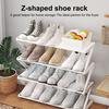Shoe Storage Rack 4 Tiers Easy Installation Stable Free Standing Large Capacity Z-shaped Home Dorm Entryway Shoe Organizer Shoe Shelf