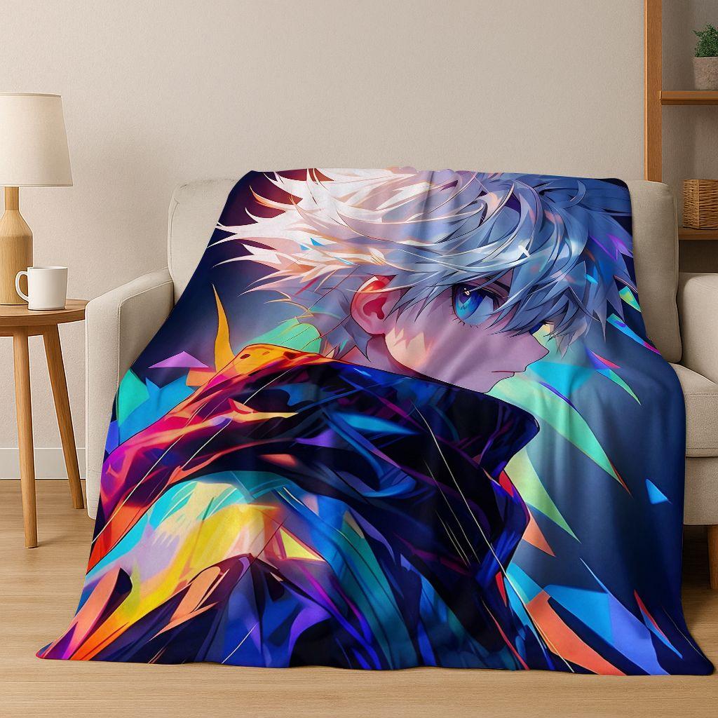 Anime HUNTER X HUNTER HXH Gon Freecss Killua Cartoon Flannel Blanket,Cozy Soft Throw Blanket for Home Bedroom Bed Sofa Cover Kid