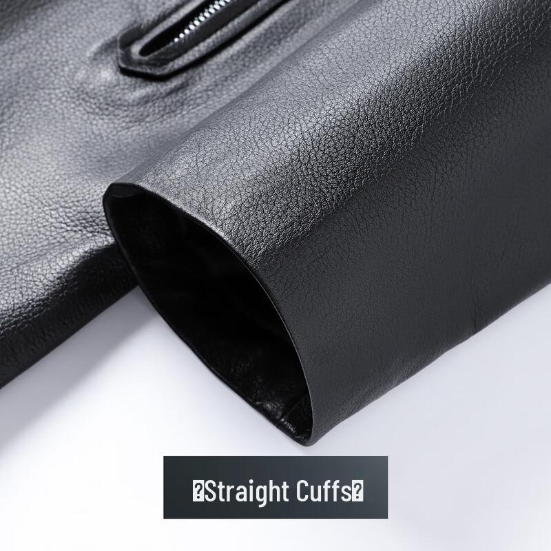 Futing Men's Lychee Grain Sheepskin Mid-Length Leather Jacket