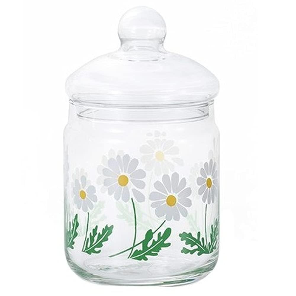 

ADERIA Adelia Retro Bonbon Container 680 Nobana Presentation Box Made in Japan Storage Container Showa Retro Glass Canister Sealed Container Condiment