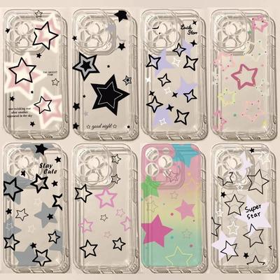 Cute Flash Star Pattern Phone Case For Motorola MOTO G22 G32 G53 G60 G72 G71 G52 G30 G9 Plus Play Edge 40 Pro Soft Clear Cover
