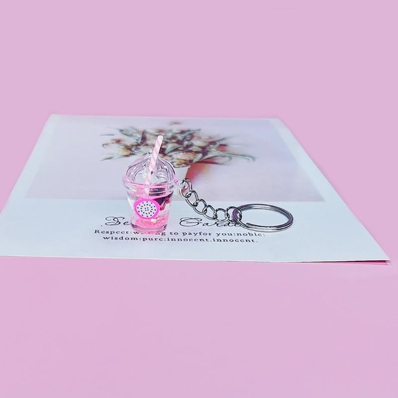 Roztomilý přívěsek na klíče Bubble Tea Kawaii přívěsek na batoh Mini přívěsky šálků Dárky pro páry