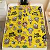 1PC One Piece Poster Patterned Flannel Blanket Suitable For All Seasons For Home Decor Warmth And Comfort Gifts Holiday Present