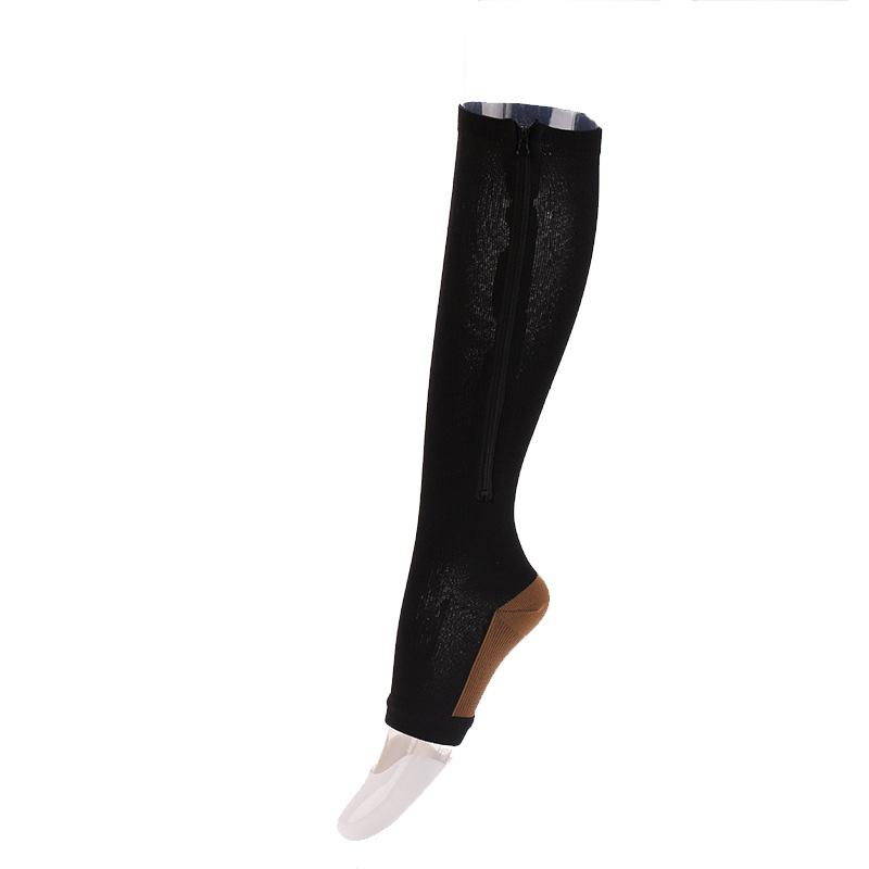 Compression Stockings Sports Pressure Long Cycling Socks Zipper Professional Leg Support Thick Men Women Socks