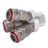 3 Way Connector Chrome Plated Pneumatic Component Carbon Steel G1 4in Thread Quick Coupler