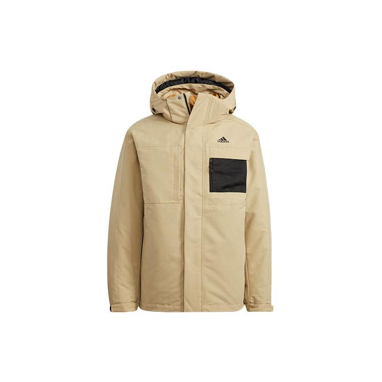 adidas Down Jackets Unisex Light Khaki Hooded Moderate Other H20771