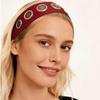Solid Color Hollow Metal Headband Grommet Yoga Elastic Hair Band  Women