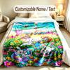 Coperta Morbida Tema Coniglietto Pasquale Personalizzata Stampa Testo Nome Personalizzato Coperta Calda Decorazione Divano Casa Camera da Letto