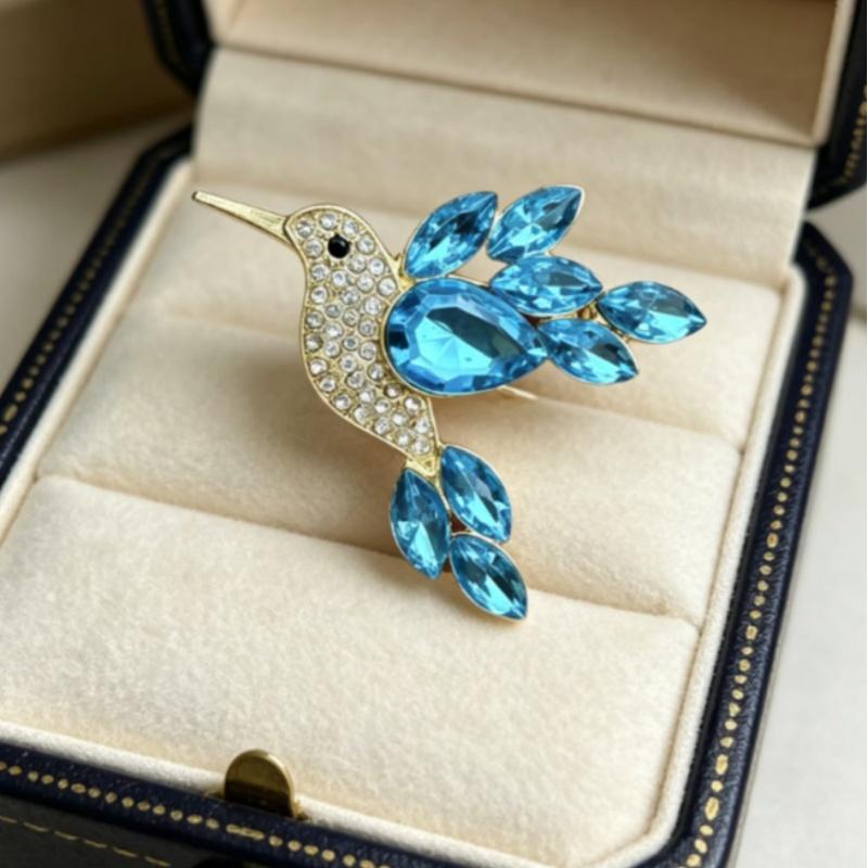 New Shiny Rhinestone Crystal Parrot Bird Brooch Vintage Animal Badge Lapel Pin Suit Coat Dress Party Jewelry Accessories Gifts