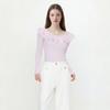 Gnarly Asymmetric Neck Ruffle Slim Fit Pullover Es2kl461
