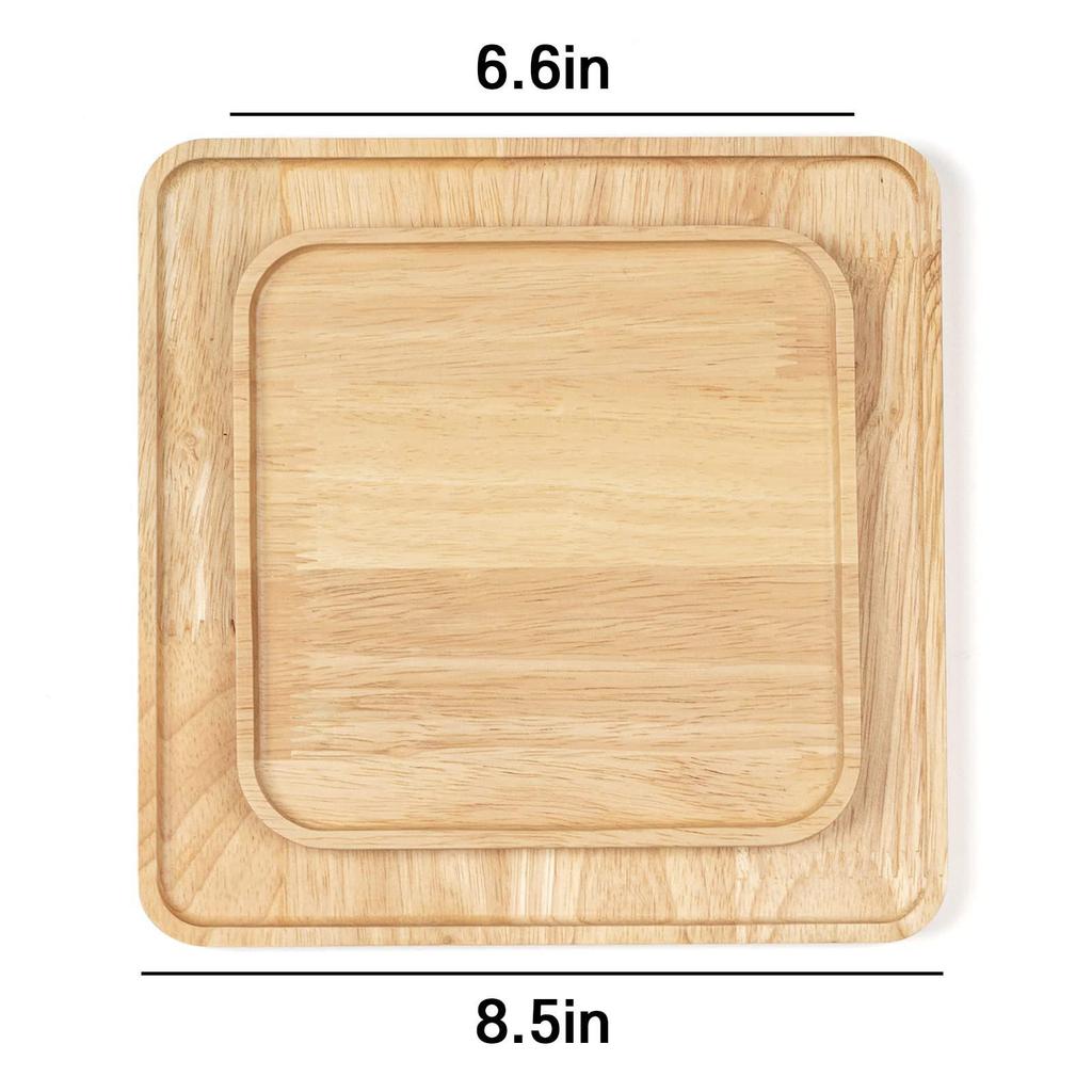 Round Japanese Acacia Wood Tray - Creative Fruit & Snack Plate