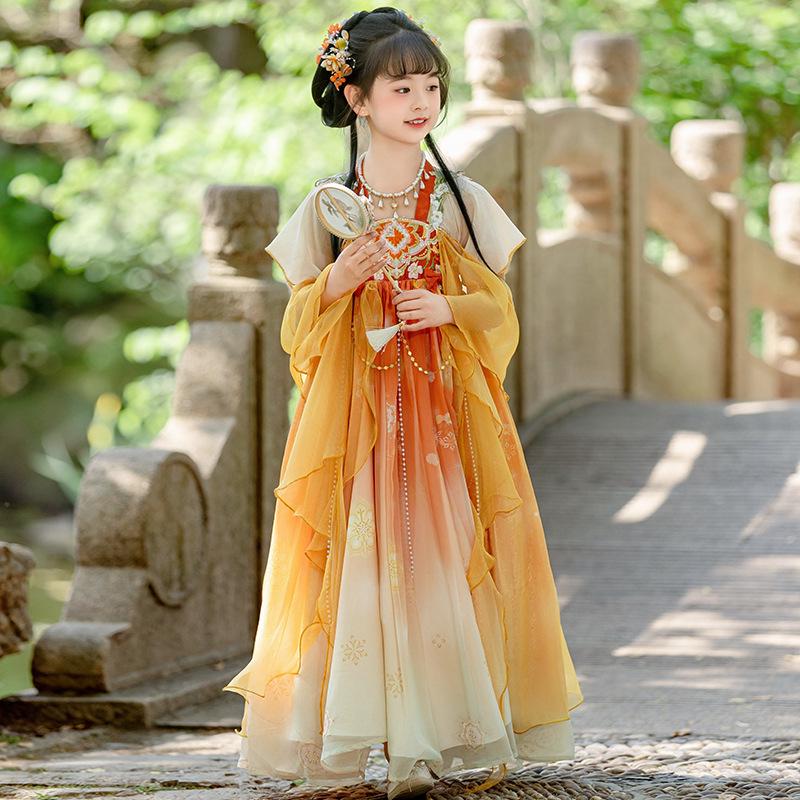 Girls' Summer Hanfu Dress - 2026 New Tang-Inspired Fairy Costume