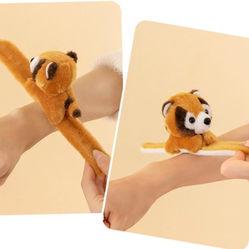 Stuffed Animal Slap Bracelet Plush Wristband Snap Wrist Band Creative Fashionable Bracelet Jewelry for Kids Party Gift