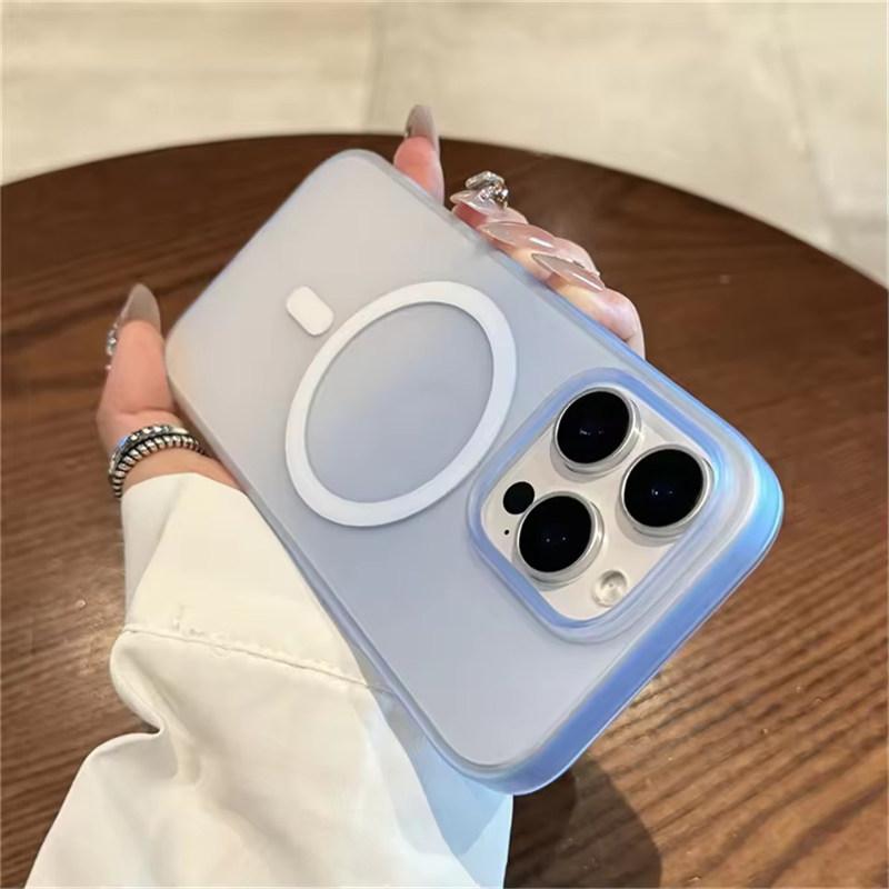 

Ультратонкий матовий прозорий чохол з градієнтом для бездротової зарядки MagSafe для iPhone17 Air 16 15 14 Plus 13 12 Pro Max, тверда PC-накладка iPhone 15 Pro Max