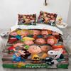 Snoopy Children's Microfibre Duvet Covers 3-Piece for Teenagers adult Duvet Cover Cartoon Comics Bedding with Zip gift Cover
