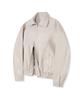 Standarderror 87-Stan018 Curved Blouson Leather Jacket Ivory