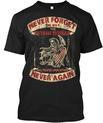 Never Forget Vietnam Veteran T-Shirt Hergestellt in den USA Größe S bis 5XL