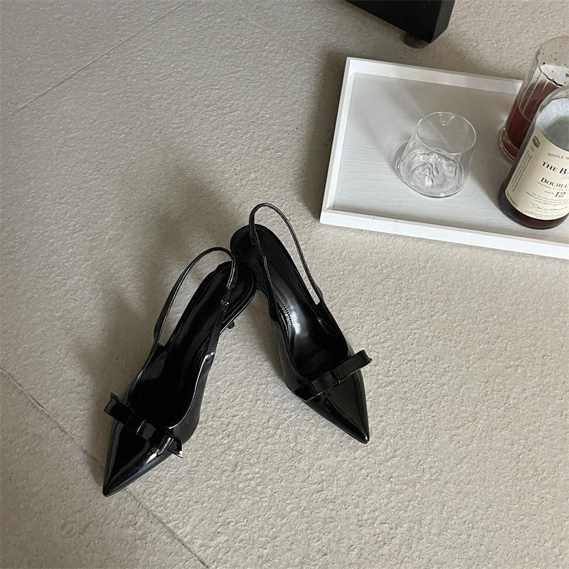 Scarpe da Donna Décolleté con Fiocco a Farfalla Eleganti Punta Affusolata Tacchi Sottili Sandali Slip-on Scarpe Singole da Festa Designer Ufficio Tacchi Alti