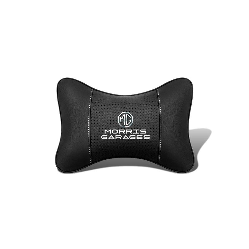 1Pcs Pu Leather Car Neck Pillow Auto Emblem Headrest For MG 7 6 5 ZS MG4 EV h ONE Cyberster HS MG3 EZS GT GS 3SW MARVEL-R Scorpio