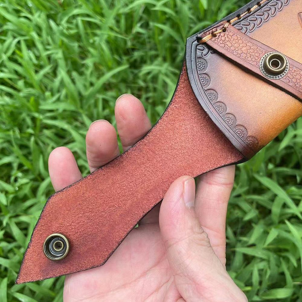 13.5 CM High-quality Cowhide Folding Knife Holder Scabbard Universal Knife Cover Leather Sheath with  Camping Knife Holsters