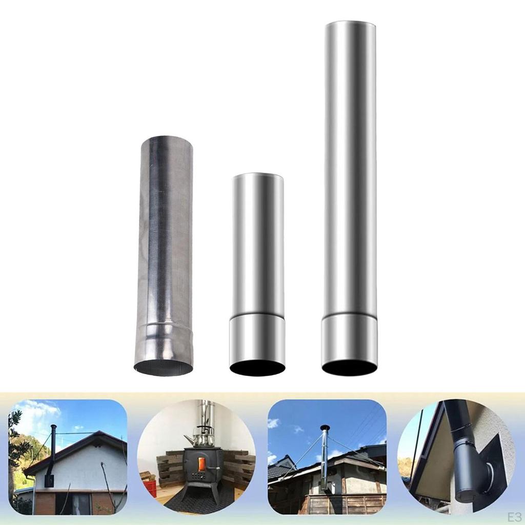 Dia 2.36 Inch Flue Extension Tube Chimney Pipe Fire Place Stove for Hiking Camping Tent