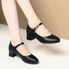 One-word buckle work shoes women's white leather shoes nurse professional single shoes soft sole comfortable women's shoes are not tired
