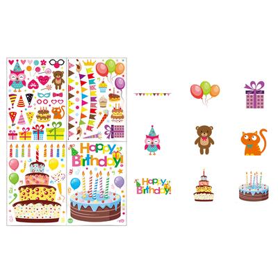 Electrostatic Film Stickers Window Static Clings Kids' Birthday Parties As Shown Electrostatic Party Stickers Party