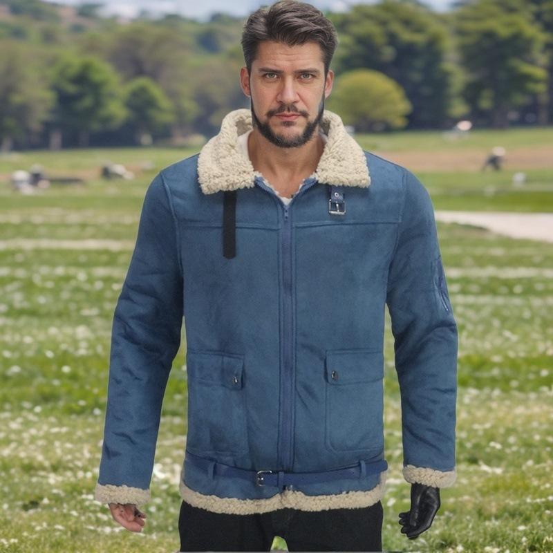 Осенне-зимняя куртка, утолщенное теплое пушистое пальто, мужское пальто S