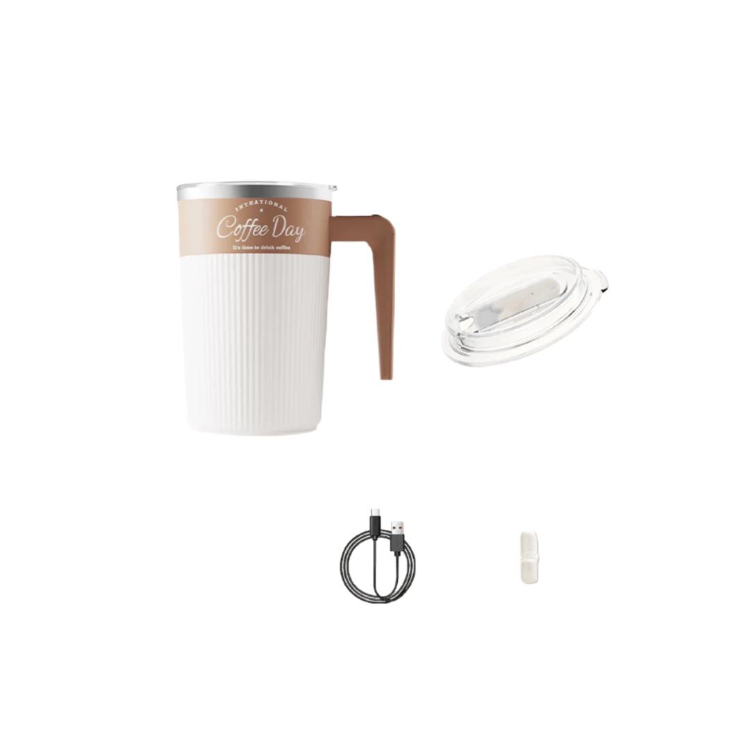

Xiduomi Fully Automatic Stirring Cup with Magnetic Electric Coffee Mug, 316 Stainless Steel Soy Milk Powder Water Cup, White, 450ml білий