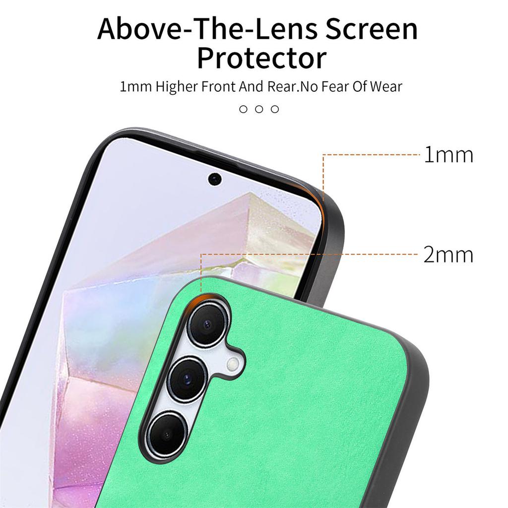 For Samsung Galaxy A35 5G Leather Back Case Compatible with MagSafe Skin-Touch Phone Cover