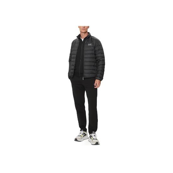 Emporio Armani EA7 Solid Color Logo Zip-Up Long Sleeve Jacket Men Jackets Charcoal 8NPB23-PNGPZ-1200