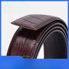 Vegetable Tanned Leather Crocodile Pattern Belt Strip Double Sided Dyed Head Layer Cowhide Belt Strip Automatic Body