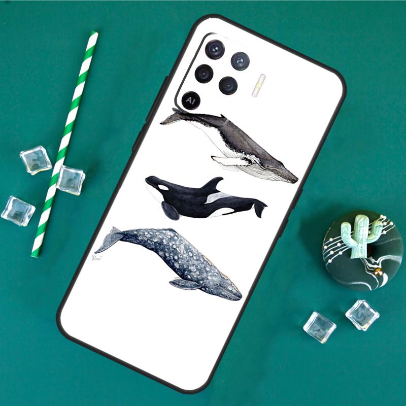 Shark and Killer Whale Phone Case For Oppo A18 A38 A58 A78 A98 A40 A60 A80 A91 A15 A17 A74 A94 A54 A57S A16 A76 A96