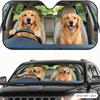 Funny Golden Retriever Family Sun Visor Car Windshield Sunshade UV Protection Reflective Foldable Heat Insulation Cover