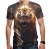 Fashionable Summer Men's Tiger Pattern 3D T-shirt Summer Casual Comfortable Short Sleeve Loose Large T-shirt