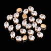 Flatback Zircon Rhinestones Cubic Zirconia teardrop base Claws Sew On  clear  Zircon For Rings Earrings DIY Clothing Accessorie